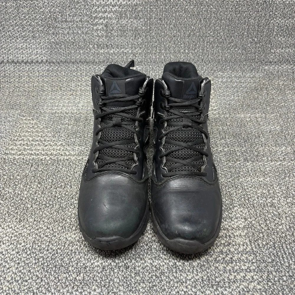 Reebok Sublite Cushion Tactical Boots Mens 7.5 Black Side Zip RB8605 Soft Toe